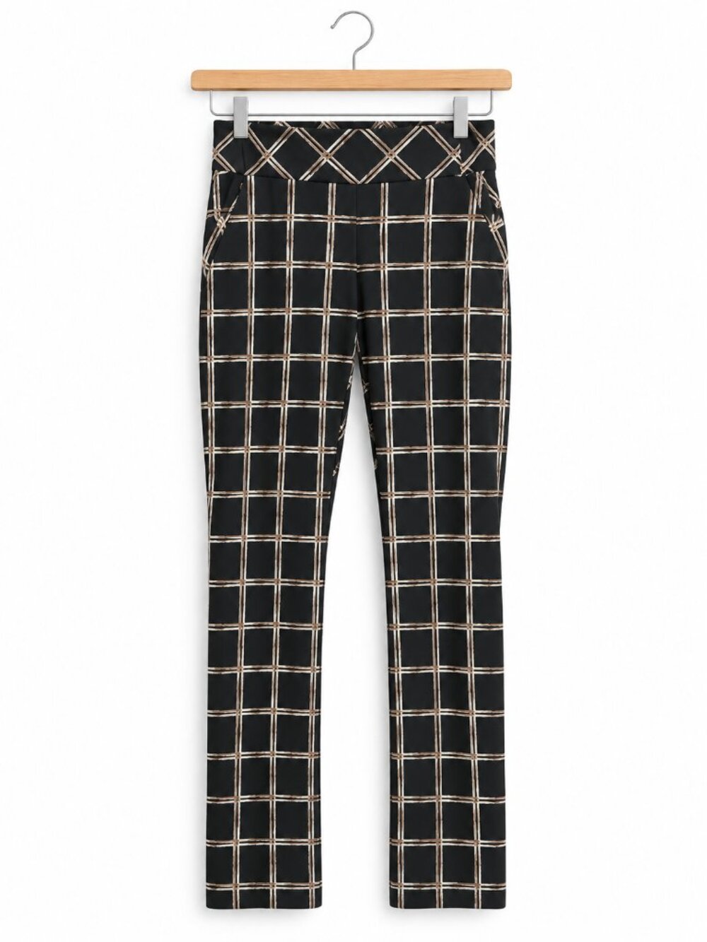 Joseph ribkoff plaid stretch trousers sizw womwns 14 18 38 11 28